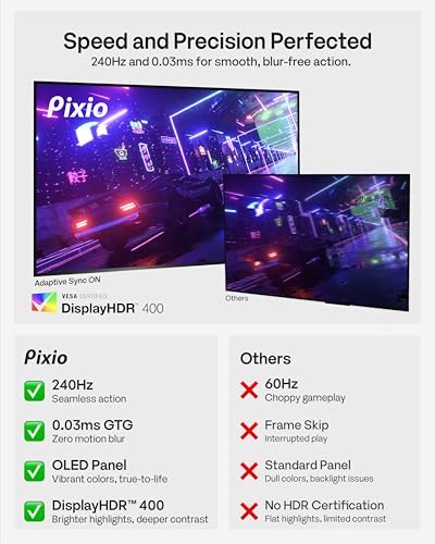 Pixio 27" WOLED Gaming Monitor, QHD 1440p, 240Hz, 0.03ms,, photo 3 of 4