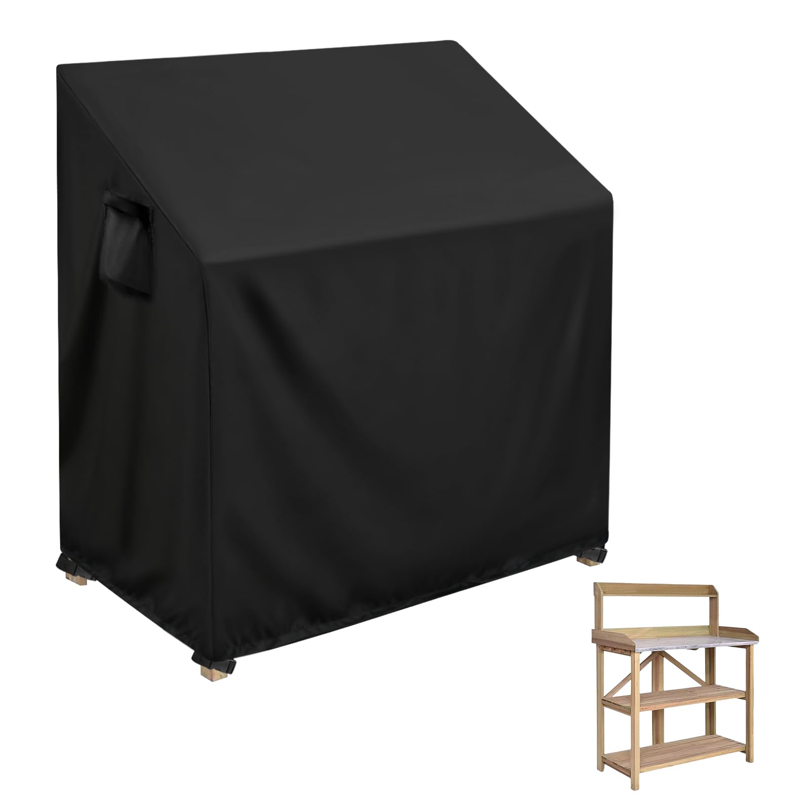 Housse de banc de rempotage – Housse de table de rempotage pour cuisine extérieure, station de barbecue ou table de travail de jardin, 115 x 51 x 124 cm