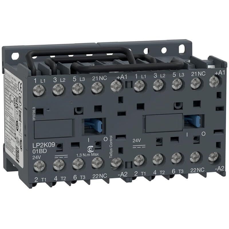 Contacteur tripolaire réversible de bloc inverseur TeSys K 9A 24V CC LP2K0901BD Schneider