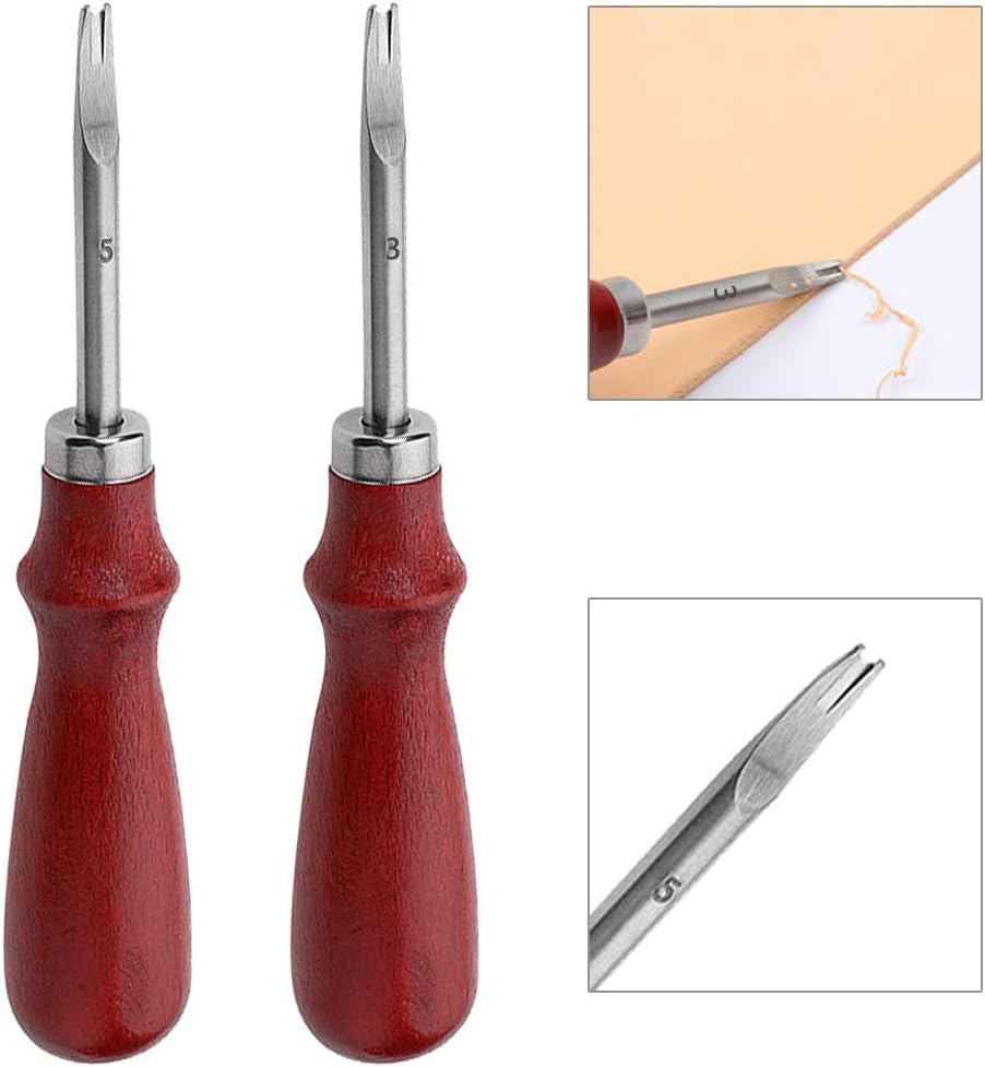 2Pieces Leather Edge Skiving Beveler Craft Keen Edge Cutting Tool, 2
