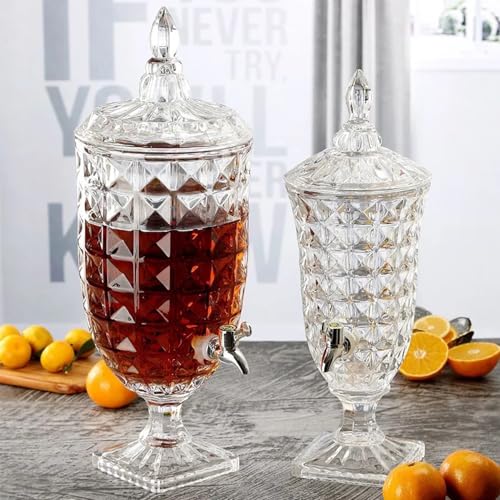2 Dispensadores de Bebidas, Dispensador de Bebidas Heladas de Cristal de 1,8L con Soporte y Espita, Recipientes de Vidrio para Líquidos, Servidor de Bebidas para Los Líquidos de La Barra de La Boda de 2 Dispensadores de Bebidas, Dispensador de Bebidas Heladas de Cristal de 1,8L con Soporte y Espita, Recipientes de Vidrio para Líquidos, Servidor de Bebidas para Los Líquidos de La Barra de La Boda de