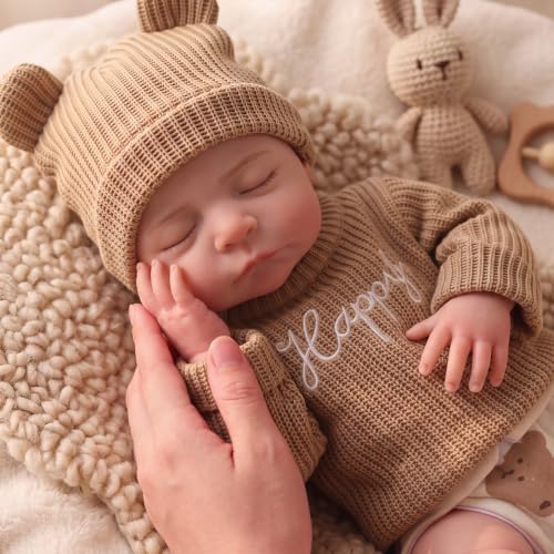 BABESIDE 16 Inch Full Silicone Reborn Baby Doll Boy, Weighted Newborn