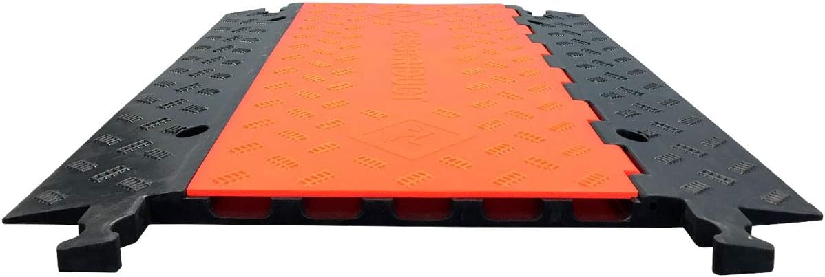Electriduct Low Profile 5 Channel Cable Protector Rubber Ramp Black Base/Orange Lid