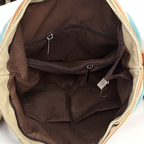 Sac à main toile et porte-documents rayé pour femme style coréen - 3