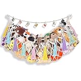 R REVOLEURT Boho Stuffed Animal Net Or Hammock -Wall Hanging Plushie Net for Stuffed Animals - Toy Hammock Net Stuffed Animal Display Ideas- Space Saver Mother's Day Gift For Mom - Cream