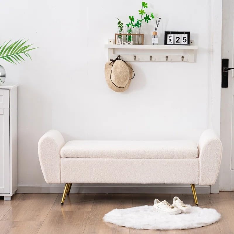 Assembled Shaneta Storage Bench in an entryway