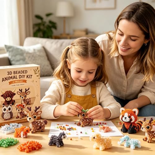 Kit de manualidades de animales con cuentas para aprender paso a paso 2