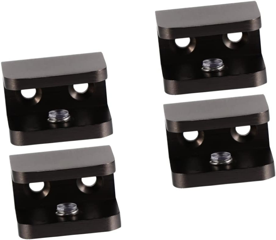 OSALADI 4 Pcs Glass Clip Stainless Steel Shelves Coat
