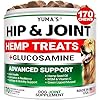 YUMAS Hemp Hip and Joint Supplement for Dogs Glucosamine for Dogs 170 Joint Pain Relief Chews Chondroitin MSM Hemp Oil Advanced Canine Health Supplement Mobility Support Treats
