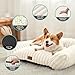 COZY KISS Orthopädisches Hundebett - 65x44x30cm Cord-Kunstfell Großes Katzenbett-Sofa für Katzen & Kleine Hunde, Waschbar Katzen Katzensofa, Kuscheliges Katzencouch mit Kopf- und Nackenstütze, Creme
