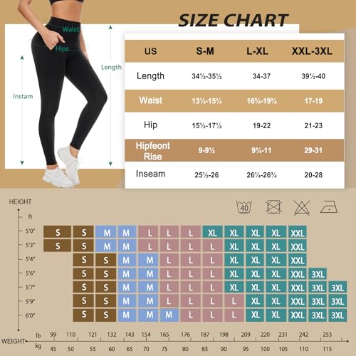 MOREFEEL Leggings with Pockets for Women, High Waisted Tummy Control Workout Hip Lift Yoga Pants Activewear - Thumbnail 6