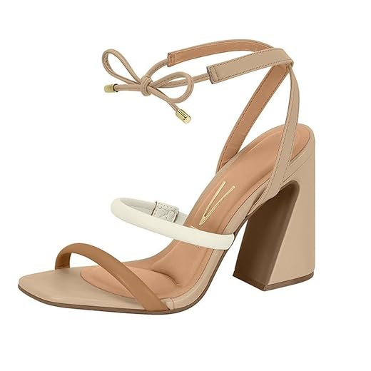 Sandália Feminina Salto Bloco Pelica Nude Vizzano 6291.900