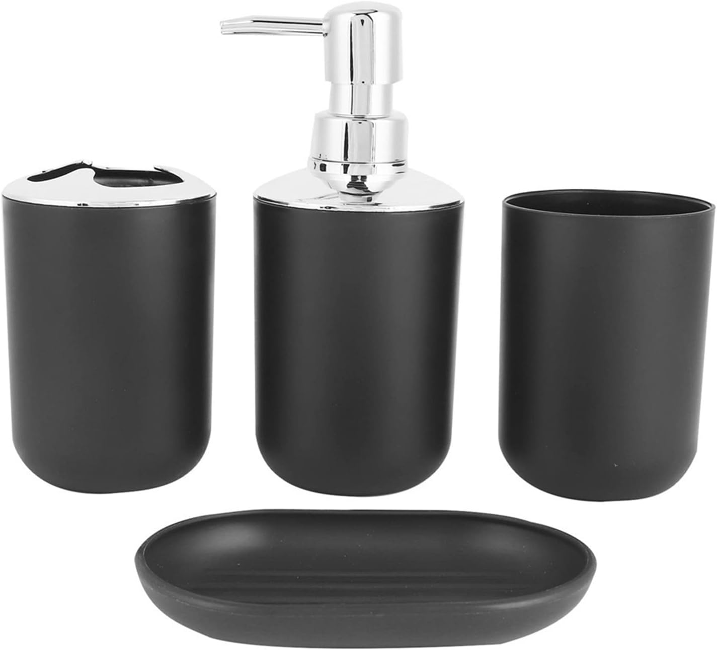 Hosoncovy 4 Pieces Bathroom Accessory Set with Soap Dispenser, Bathroom Cup, Soap Dish