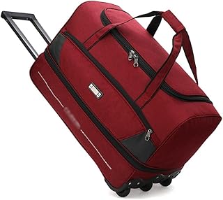 Bolsa De Lona con Ruedas Extensible De Gran Capacidad, Portátil, For Llevar En El Equipaje, Maleta De Mano, Unisex, For Adultos, Bolsa De Viaje For Exteriores, Bolsa De Fin De Semana (Color : Rojo,