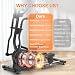 Elliptical Cross Trainer For Home, Elliptical Machine with 16 Levels Quiet Resistance, LCD Monitor via Bluetooth APP, 17.7IN Stride, Newly Upgraded Cross Trainer 3 in 1 Fitness Max Weight 330 LBS