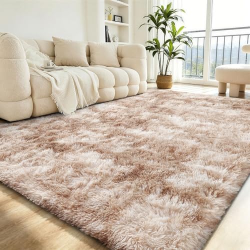 Homaxy Dywan z wysokim runem, do salonu, 60 x 100 cm, antypoślizgowy spód, miękki, puszysty, nadaje się do prania, nowoczesny dywan do korytarza, pokoju dziecięcego, sypialni, kolor wielbłądzi