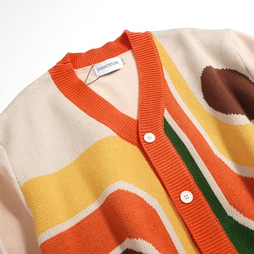 OXKNIT Men's Retro Knitted Cardigan Sweater, 1960s Mod Style Long Sleeve Vintage Casual Tops3