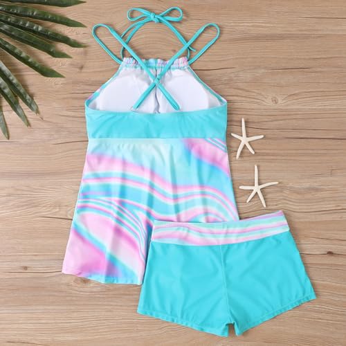 Womens Tankini Swimsuits 2 Piece Tummy Control Bathing Suits 2025 Flowy Floral Print Swim Tank Top with Boyshorts3