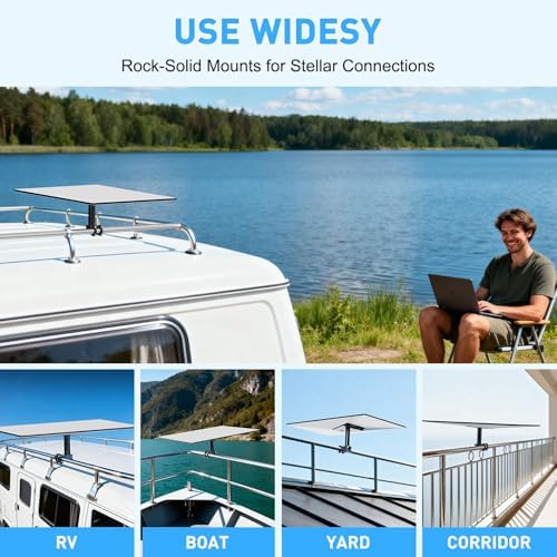 Tckasdj Starlink Gen 3 Mount - Starlink RV Ladder Mount for RV, Yacht & Outdoor, Manganese Steel Rust-Proof Anti-Shake Starlink Mount Compatible with 0.8-1.17in Pipes — view 3