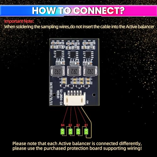 Image of amiciSolar 4S 2A Active Balancer Inductive Board for LiFePO4, Lithium-ion, Lipo, LTO Battery Packs | Energy Equalization Module | Smart 2-Cell Voltage Balancing | 2.8V-4.2V Per Cell