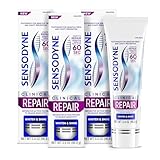 Sensodyne Clinical Repair Whiten & Shine Toothpaste for Sensitivity Relief, 3.4 oz (3 Pack)