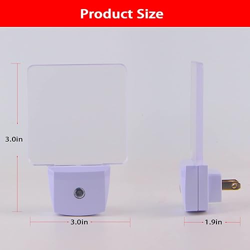 Miniatura 5 de Paquete de 2 luces nocturnas rojas enchufables, luz nocturna de luz roja de 0.5 W con sensor de atardecer a amanecer, luz nocturna LED de encendido