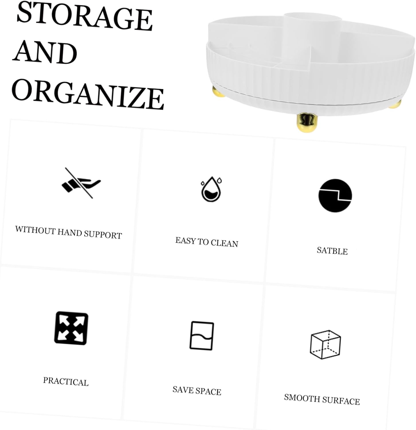 Makeup Rotating Organizer Elegant Desktop Storage Tray for Cosmetics Perfume Lotions Skincare Space-saving Design for Home Vanity Use