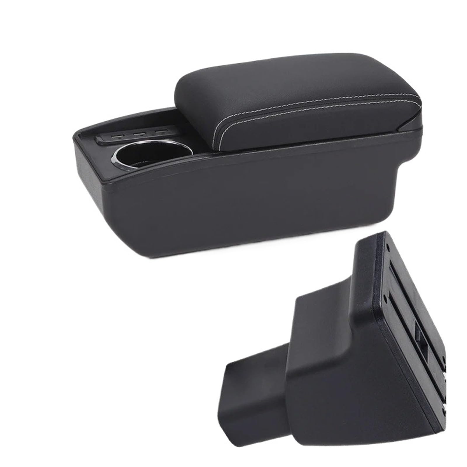 Hguvsjd Armrest Box For Hyundai I10 Armrest Central Storage Box Interior Dedicated Retrofit Parts Accessories Car Armrests(B Black white 6USB)