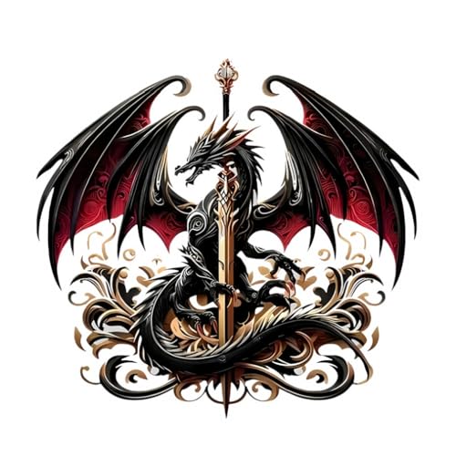 2PC Dragon & Sword Vinyl Decals 5.12