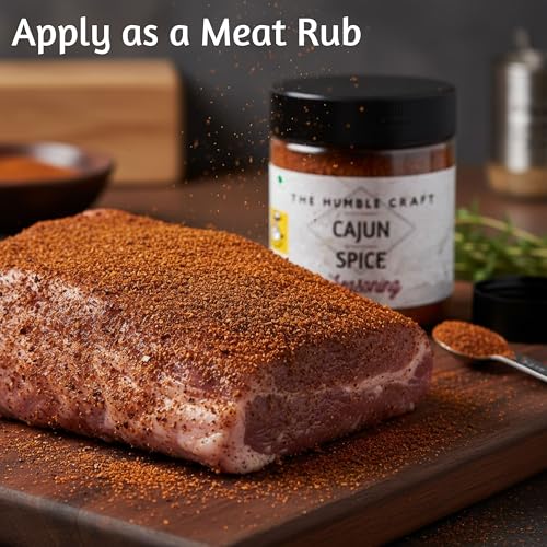 The Humble Craft Cajun Spice Seasoning Powder for Blackened Chicken BBQ Grilling Louisiana Style Dry Rub Meat Marinade Spicy Smoky Flavor Masala 250g