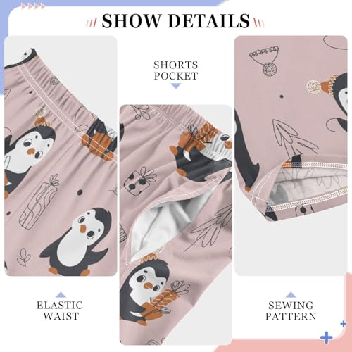 Boys' Pants Christmas Penguins Gifts New Year Long Bottoms Jogger Pants Elastic Waist Trousers with Pockets S-XL4
