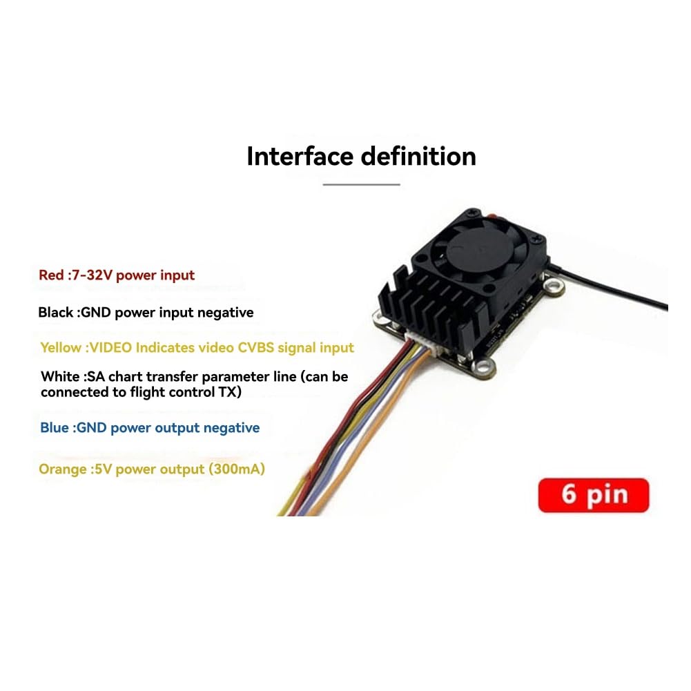 5.8G 2W FPV VTX 2000mW Modulo Trasmettitore Video + Antenna Aggiornata Ad Alta Potenza Regolabile per Drone RC FPV A Lunga Distanza