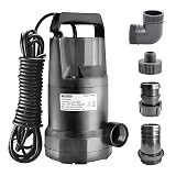 WASSERMANN 1/3HP Utility Pump-Oil Free Design with 25 FT Power Cord,2900GPH Thermoplastic Submersibl