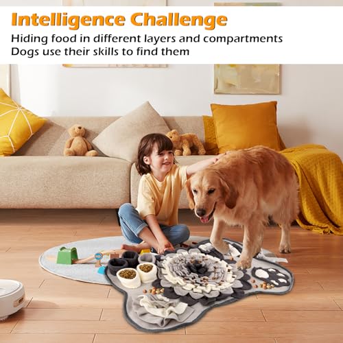 Schnüffelteppich für Hunde, Interaktives Hundespielzeug, Waschbare Trainingsmatte für Haustiere Jeder Größe