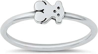 CloseoutWarehouse 925 Sterling Silver Cuddly Teddy Bear Ring