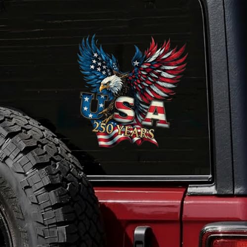 Image of 2-Piece USA 250th Anniversary Patriotic Car Decal