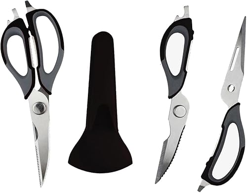 Tijeras de cocina, profesionales y duraderas, de acero inoxidable, multiusos, con tapa, tijeras de cocina afiladas para verduras, carnes, escamas de