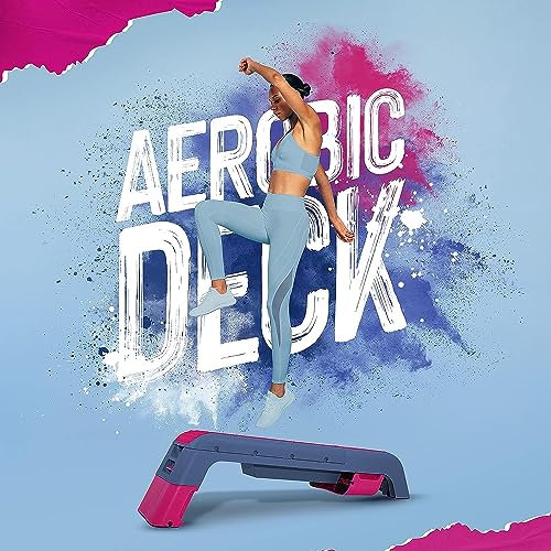Yes4All Multifunctional Fitness Aerobic Step Platform/Aerobic Deck, Household Step Workout Bench for Home Gym (Hot Pink/Navy Blue) - Thumbnail 5