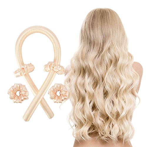 Lockenwickler,Silk Hair Curler,Heatless Curling Ribbon,Soft Headband Wave Formers Haarlocker DIY Hair Styling Kit,Haar Lockenwickler,Curling Rods Set,für Frauen Mädchen von Zuhause (ROSA/Blau/BEIGE) Cover