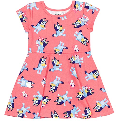 Bluey Little Girls Skater Dress Pink 63