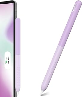 NIUTRENDZ Silicone iPencil Case Compatible with Apple Pencil 2nd Generation Case Gradient Color Protective Cover Sleeve Skin for Apple Pencil 2nd Gen (Apple Pencil 2nd Generation, Gradient Purple)