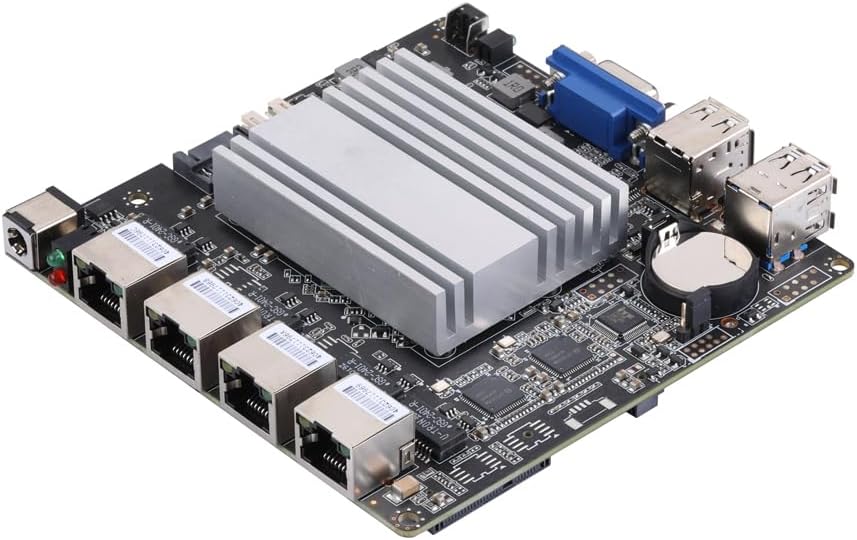 Four LAN Mini PC with 8GB RAM 128GB SSD, VGA, 4 USB Port, Celeron j1900 Processor Quad Core 2 GHz, Fanless Mini PC Soft Router