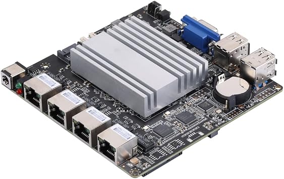 Qotom 4 LAN Mini PC Q190G4N-S08 with 4GB RAM and 64GB SSD, Intel Celeron J1900 Processor, Quad core 2.0 GHz