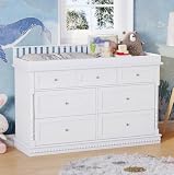 Timechee 56.5 Inch 7-Drawer Dresser with Removable Top