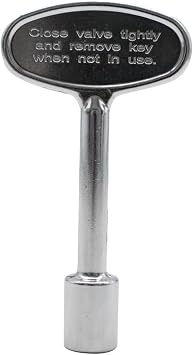 Universal Gas Valve Key for Gas Fire Pits and Fireplaces, 3" Chrome Replacement Gas Key Fits 1/4" and 5/16" Turn Ball Valve 3inch