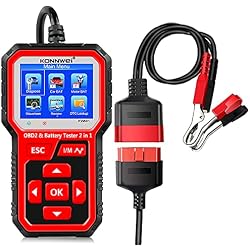 KONNWEI KW681 OBD2 Scanner 6V 12V Car Battery Tester, 2 in 1 Car Diagnostic Scanner Automotive Battery Alternator Load Tester Check Engine Code Reader Scan Tool