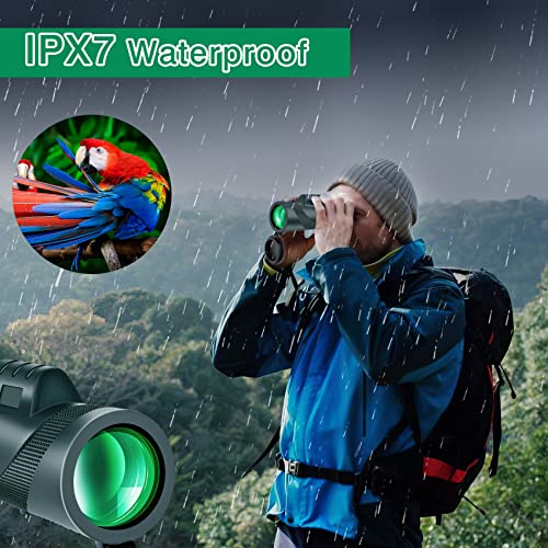 80x100 High Powered Monocular Telescope 2 Packs with Smartphone Holder & Tripod, HD Monocular for Adults with BAK4 Prism & FMC Lens for Hunting Star Bird Watching Wildlife Camping Hiking