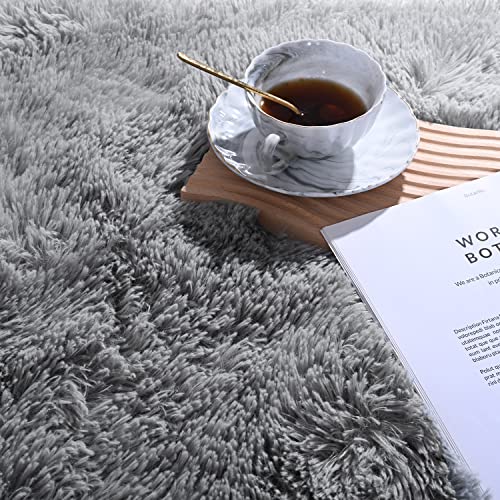 Zareas Grey Shag Fluffy Runner Rugs For Bedroom, 2X6 Feet, Soft Plush Area Rugs For Living Room, Modern Fuzzy Shaggy Carpet For Bedside Enterway Hallway Dorm Nursery Boys Girls Kids Room #TOP6