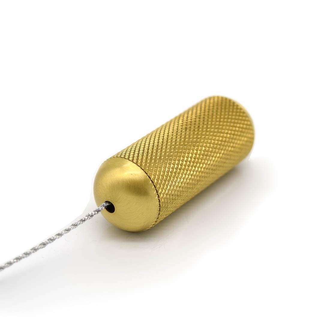 Pushka Home Ltd Gold Pushka Home Brushed Brass Knurled Cylindrical Bathroom Light Pulls | Ceiling Fan Pull Handle (Gold)