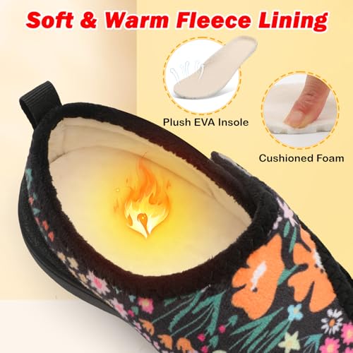 L-RUN Womens Slippers Wide Toe Box Barefoot Diabetic Shoes Ladies House Shoes Winter Slippers for Indoor and Outdoor4